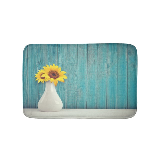 Sunflowers in a vase   bath mat (Front)