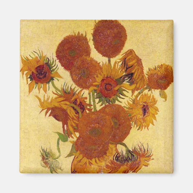 Sunflowers in a Vase (F454) Van Gogh Fine Art Magnet (Front)