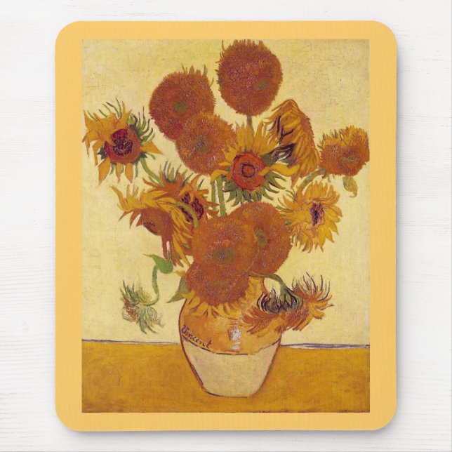 Sunflowers in a Vase (F454) Van Gogh Fine Art Mouse Pad (Front)