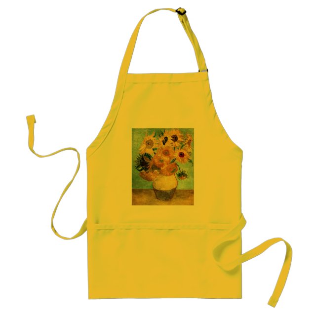 Sunflowers in a Vase (F455) Van Gogh Fine Art Standard Apron (Front)