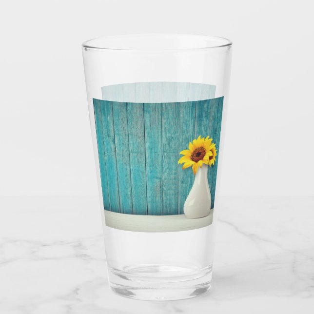 Sunflowers in a vase       glass (Front)