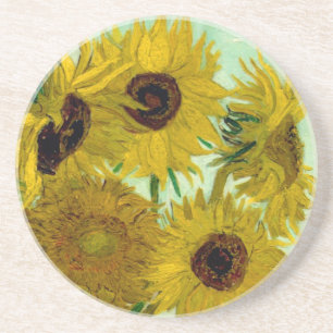 Sunflowers in a Vase Van Gogh Fine Art Coaster