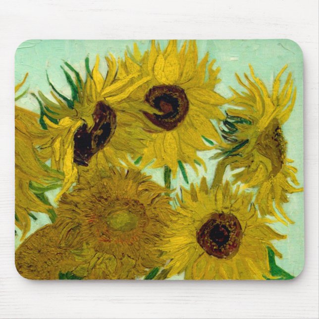 Sunflowers in a Vase Van Gogh Fine Art Mouse Pad (Front)