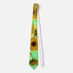 Sunflowers in a Vase Van Gogh Fine Art Tie