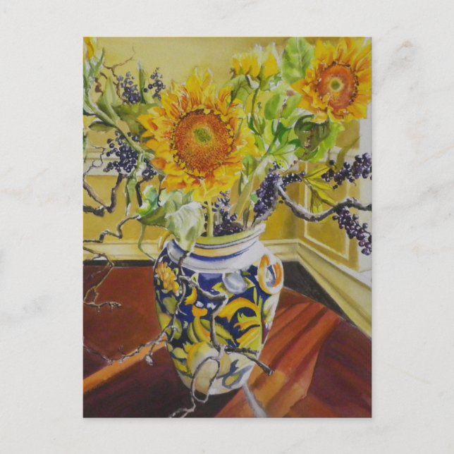Sunflowers in an Italian Vase Postcard (Front)