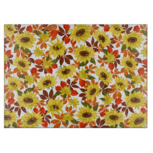 Sunflowers in Autumn Cutting Board