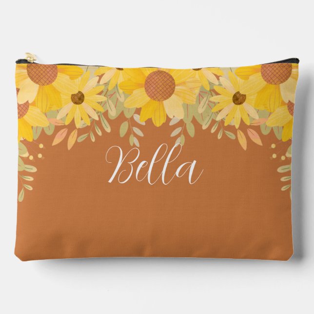 Sunflowers in bloom custom  accessory pouch (Front)