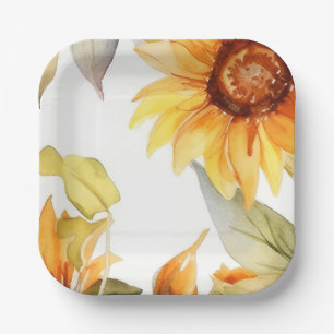 Sunflowers in Bloom  Paper Plate