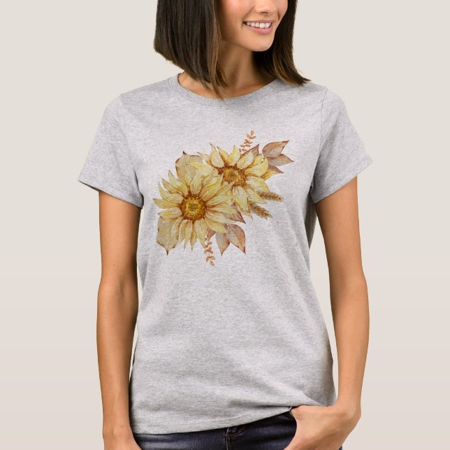 Sunflowers in Fall Colours T-Shirt (Front)