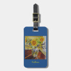 Sunflowers in Italian Vase luggage or purse tag