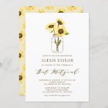 Sunflowers in Mason Jar Bat Mitzvah Invitation<br><div class="desc">Whimsical Bat Mitzvah invitation featuring yellow sunflowers in a mason jar with butterflies. This floral Bat Mitzvah invitation is completely customisable.</div>