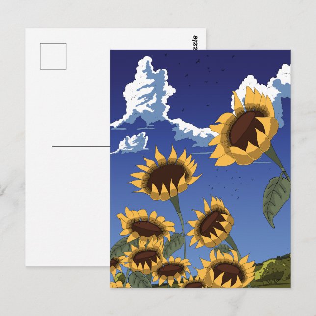 Sunflowers in the Summer Postcard (Front/Back)
