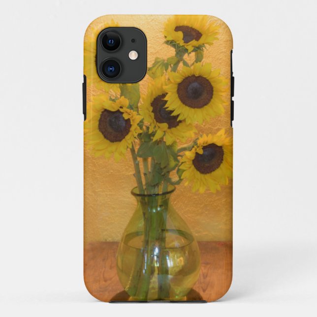 Sunflowers in vase on table 2 Case-Mate iPhone case (Back)
