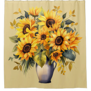 Sunflowers in Vase Shower Curtain