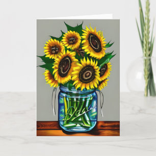 Sunflowers in Vases Art Best Friend's Birthday Card