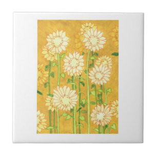 Sunflowers in Watercolor, custom tiles
