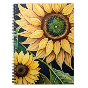 Sunflowers in Watercolor Notebook