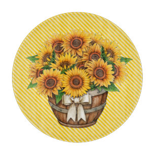 Sunflowers In Yellow Cutting Board