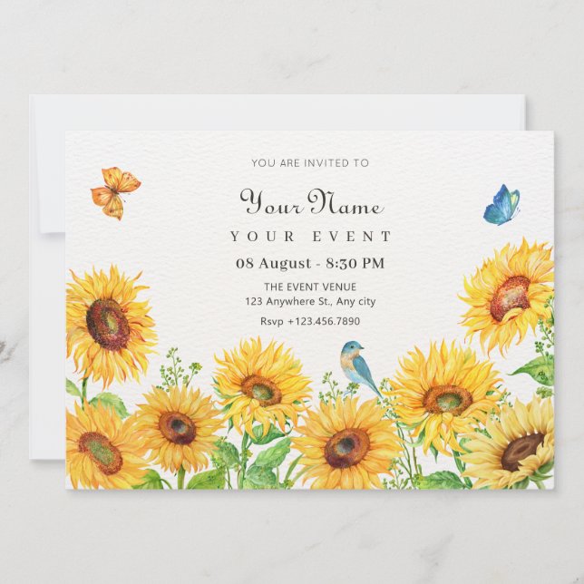 Sunflowers  invitation (Front)