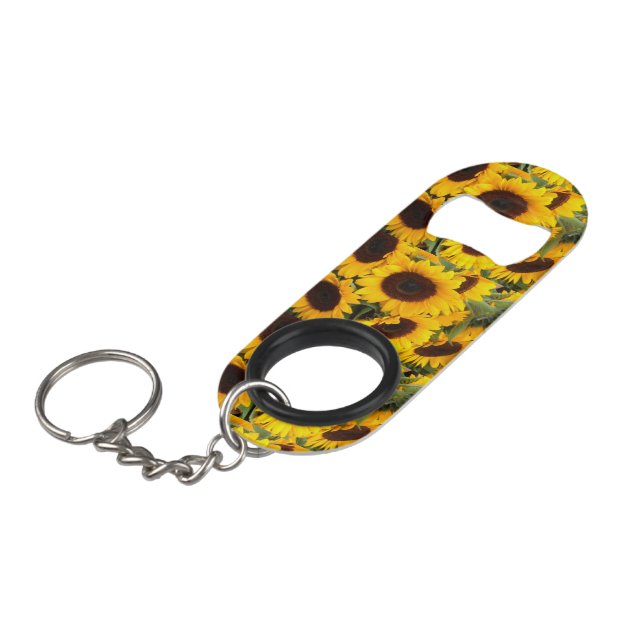 Sunflowers Keychain Bottle Opener (Front Angled)