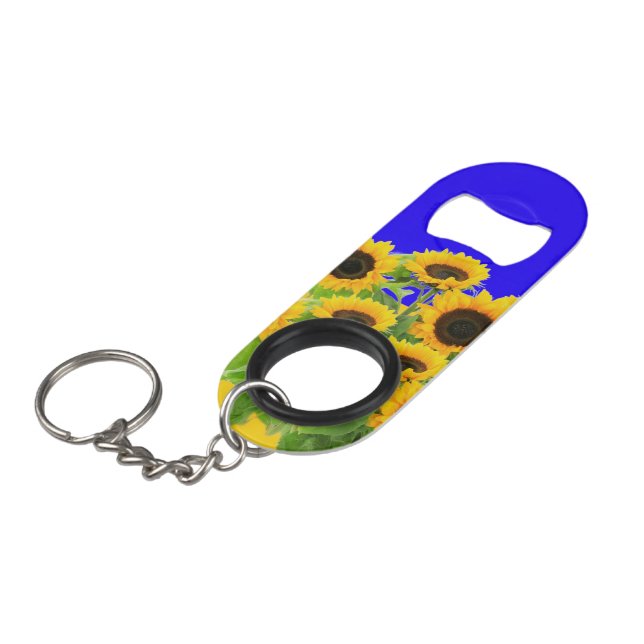 Sunflowers Keychain Bottle Opener (Front Angled)