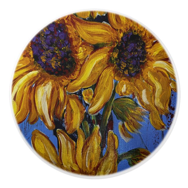 sunflowers knob pull (Front)