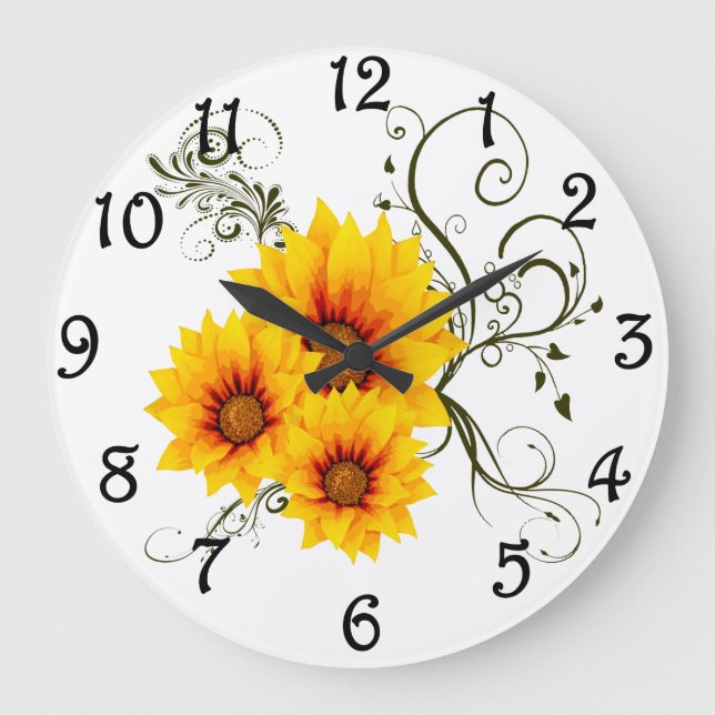 Sunflowers Large Clock (Front)