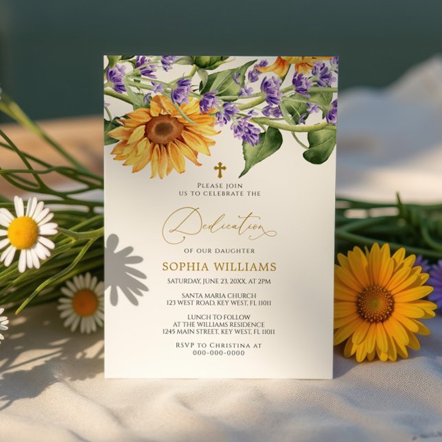 Sunflowers & Lavander Dedication Invitation (Creator Uploaded)