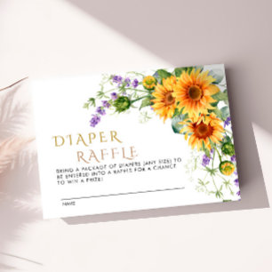  Sunflowers & Lavander Diaper Raffle Card W2