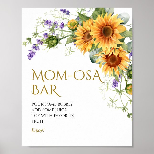 Sunflowers & Lavender Shower Momosa Bar Sign (Front)