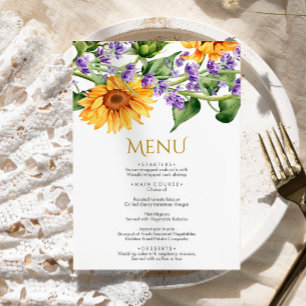 Sunflowers & Lavender Wedding Menu