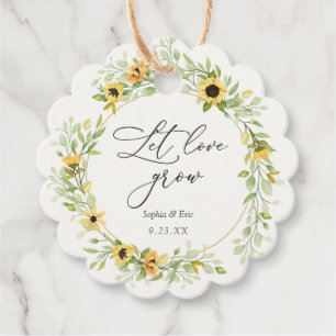 Sunflowers Let Love Grow Plant Favour Favour Tags