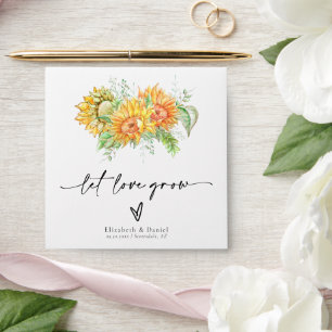 Sunflowers Let Love Grow Wedding Favour Seed Packe Envelope