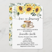 Sunflowers Love is Brewing Shower Coffee Bar Party