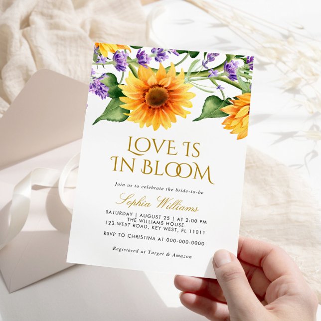 Sunflowers Love Is in Bloom Bridal Shower  Invitation (Creator Uploaded)