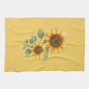 Sunflowers lovers gift tea towel