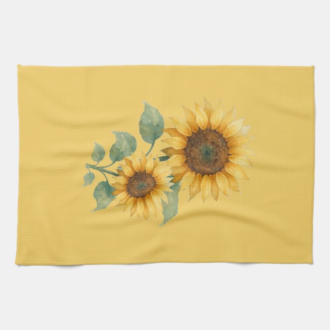 Sunflowers lovers gift tea towel (Horizontal)