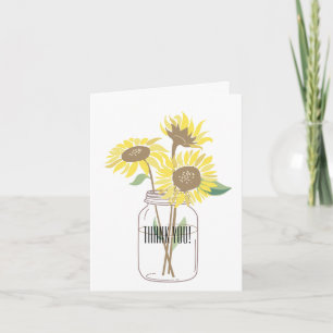 Sunflowers Mason Jar Thank You