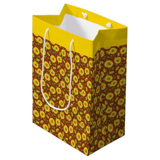 Sunflowers Medium Gift Bag (Front Angled)