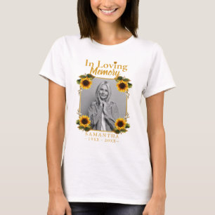 Sunflowers Memorial Photo Loss of Mother T-Shirt