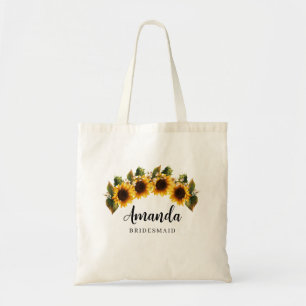 Sunflowers Minimal Bridesmaid Tote Bag