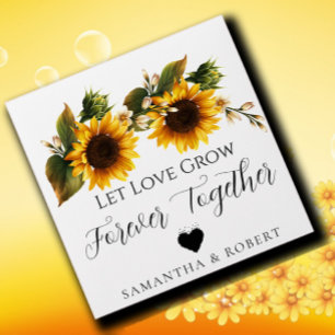 Sunflowers Minimal Wedding Bridal Favour Seeds Envelope