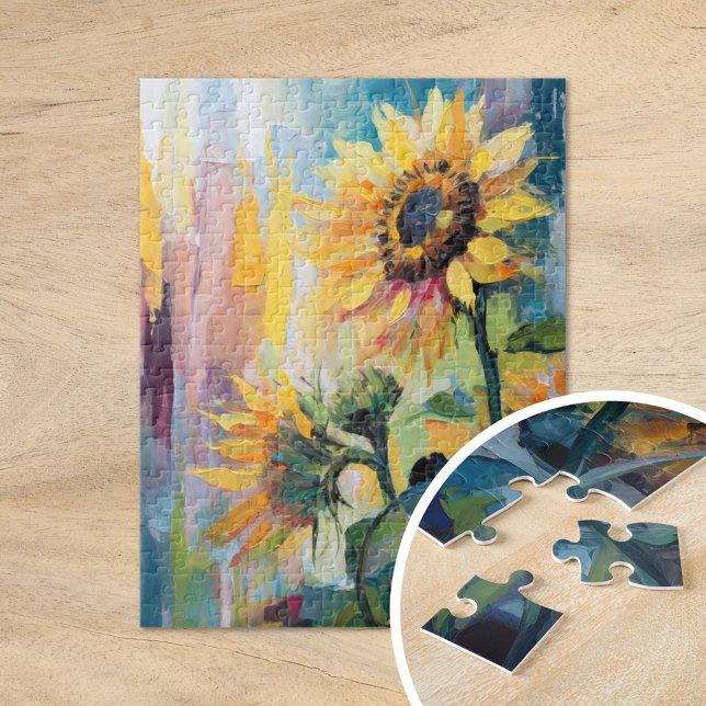Sunflowers Modern Abstract Floral Painting  Jigsaw Puzzle (Creator Uploaded)