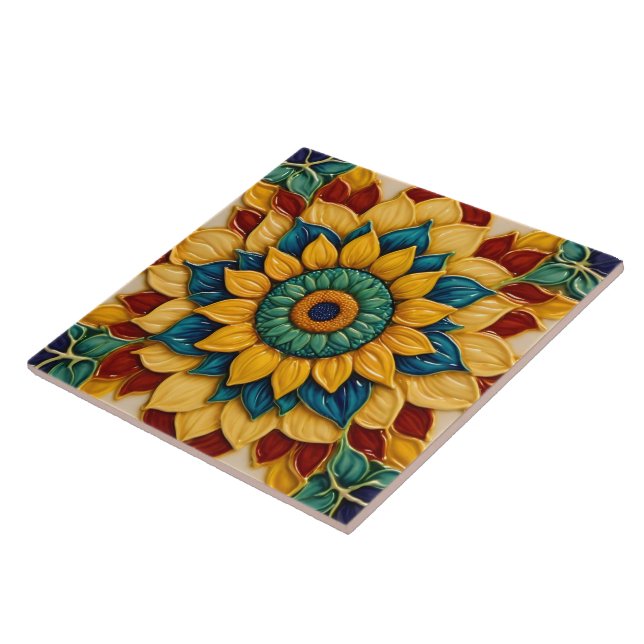 Sunflowers Modern Beautiful Collection Ceramic Tile (Side)