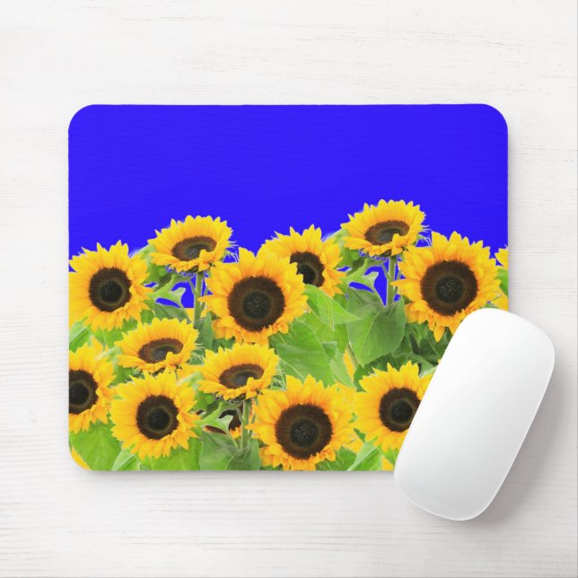 Sunflowers Mouse Pad Ukraine Flag Colours - Freedo (With Mouse)
