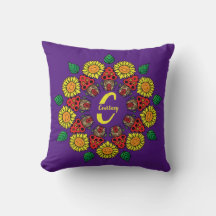 Sunflowers & Mushrooms Personalised Mandala Purple