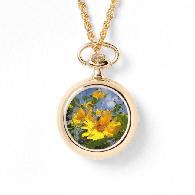 Sunflowers N Sky Wrapped Canvas Watch (Front)