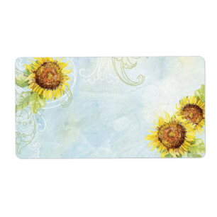 Sunflowers 'n Swirls, Wedding Invitation Labels