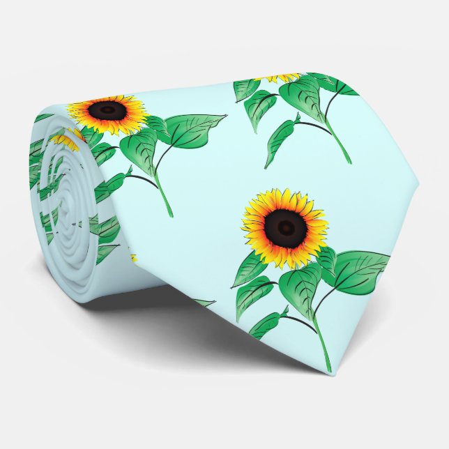 Sunflowers Neck Tie - Custom Colours (Rolled)