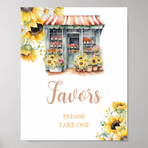 Sunflowers Off The Market Bridal Shower Favours Poster